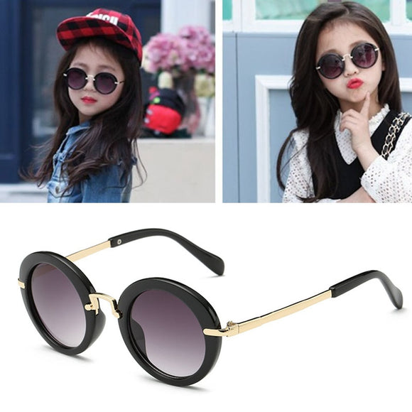 2017 Fashion Round Kids Sunglasses Children Sun Glasses Anti-uv Baby Vintage Eyeglasses Girl Cool UV400 oculos infantil de sol