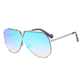 ROYAL GIRL Fashion Sunglasses Men Women Brand Design Metal Frame Oversized Personality High Quality Unisex Sun Glasses ms678