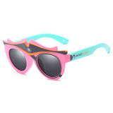 Fashion Kids Polarized Sunglasses Brand Cartoon Sun Glasses Boys&Girls Baby Suitable For Children Aged 3-10 Silicone Frame RS590