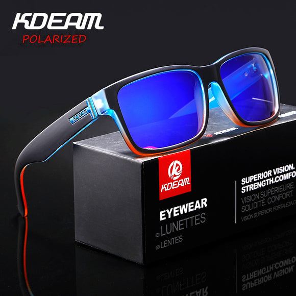 KDEAM Revamp Of Sport Men Sunglasses Polarized KDEAM Shockingly Colors Sun Glasses Outdoor Elmore Style Sunglass With Box XH1