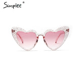 Simplee Sexy leopard print heart sunglasses women Vintage luxury brand sunglasses Trending female summer accessories sun glasses