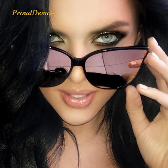2019 Fashion Colour Luxury Flat Top Cat Eye Women Sunglasses Elegant oculos de sol men Twin Beam oversized Sun glasses  UV400