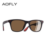 AOFLY NEW DESIGN Ultralight TR90 Polarized Sunglasses Men Women Driving Square Style Sun Glasses Male Goggle UV400 Gafas De Sol